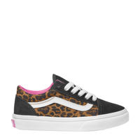 thumbnail: Zwart, camel en roze jongens en meisjes VANS Old Skool sneakers van canvas-suède/voering: textiel/voetbed: eva met veters en dierenprint