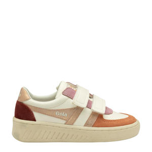 Grandslam Quadrant  leren sneakers wit/roze