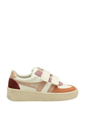 Grandslam Quadrant  leren sneakers wit/roze