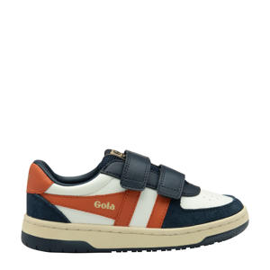 Hawk strap  leren sneakers donkerblauw/rood