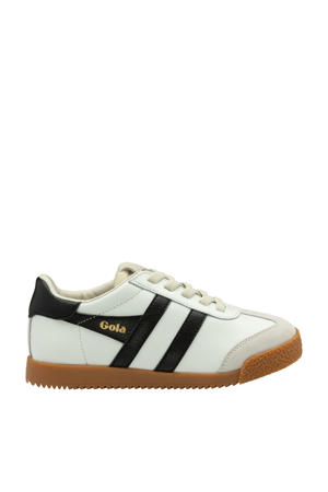Elan  leren sneakers wit/zwart