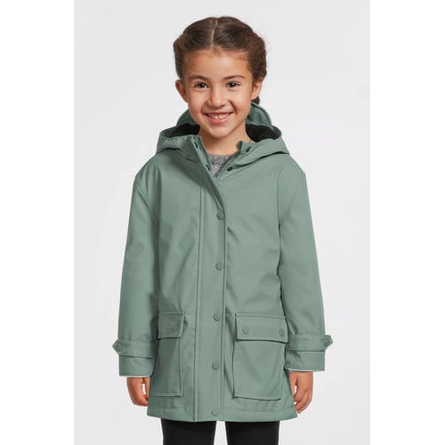 Anytime regenjas met voering groen Meisjes Polyester Capuchon