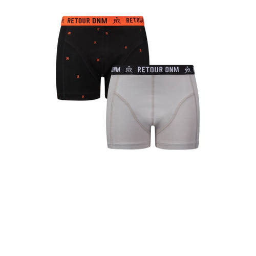 Retour Jeans boxershort - set van 2 zwart/grijs Jongens Stretchkatoen Meerkleurig