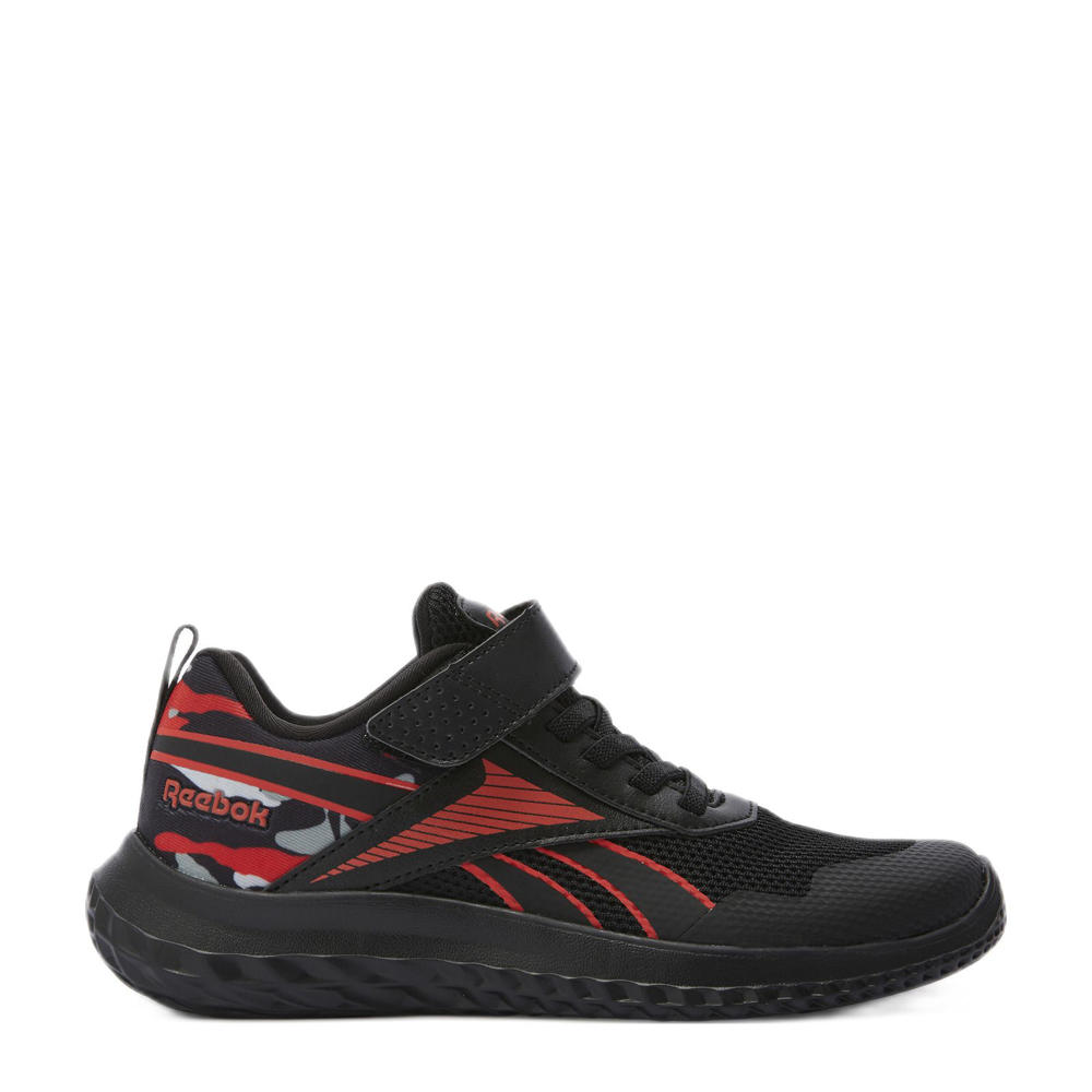 Zwarte jongens en meisjes Reebok Rush Runner 5 sneakers van mesh-pu/voering: mesh/voetbed: eva met veter- met klittenbandsluiting