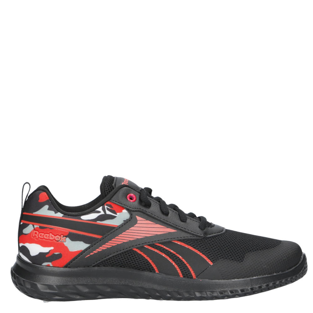 Zwart en rode jongens en meisjes Reebok Rush Runner 5 sneakers van mesh-pu/voering: mesh/voetbed: eva met veters