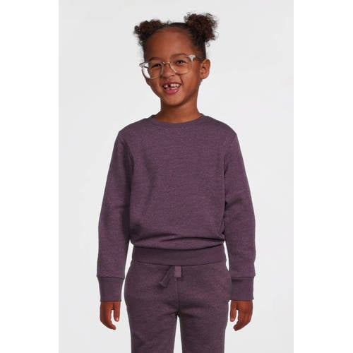 Anytime fleece sweater paars melange Gemêleerd - maat 134-140 afbeelding