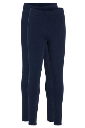 legging donkerblauw melange (set van 2)