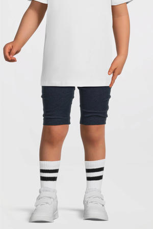 skinny biker short donkerblauw melange