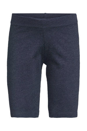 skinny biker short donkerblauw melange