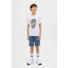 JACK & JONES JUNIOR sweatshort JPSTLOGO met logo middenblauw