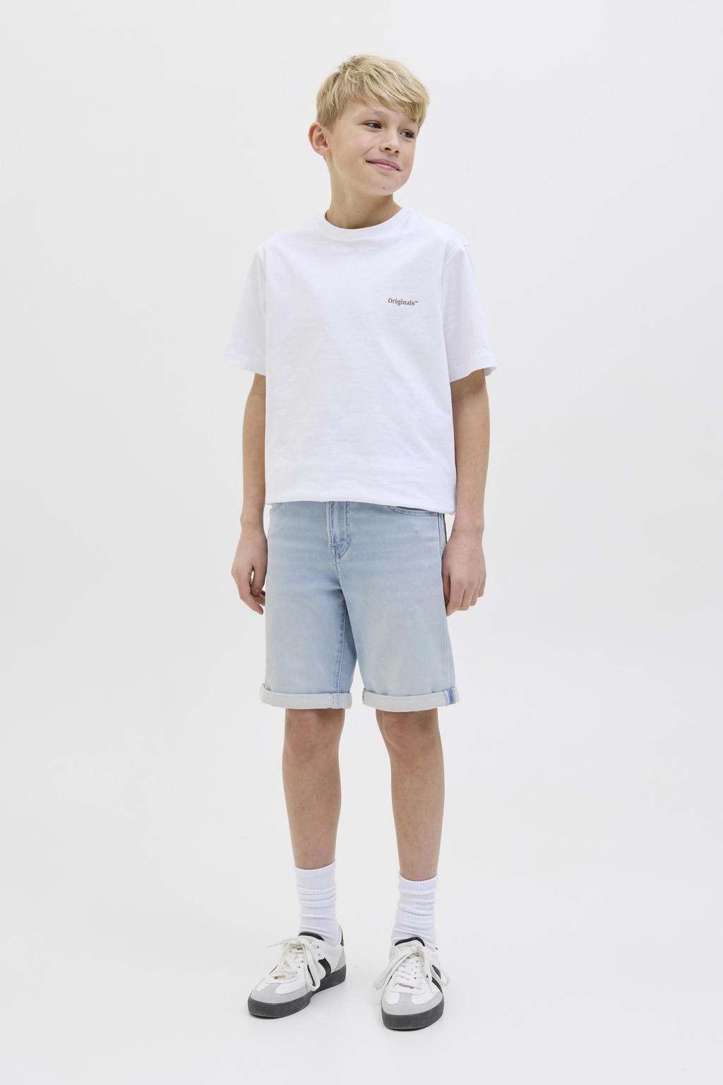 JACK & JONES JUNIOR denim short light blue denim