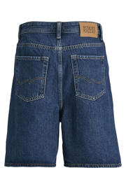 thumbnail: Dark blue denim jongens JACK & JONES JUNIOR short dark blue van stretchdenim met loose fit, high waist en effen