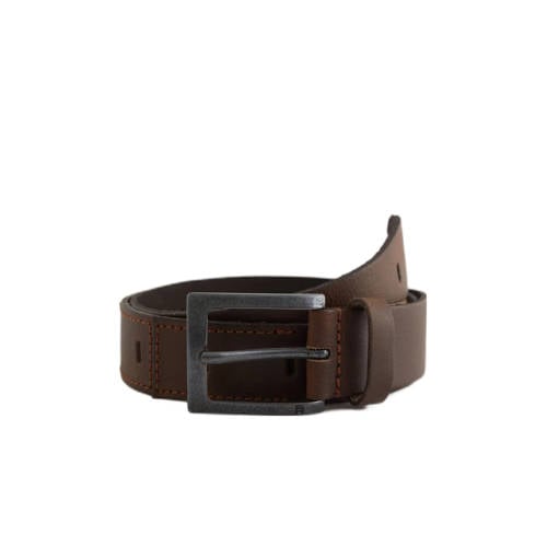 WE Fashion Blue Ridge leren riem donkerbruin Jongens Leer Effen