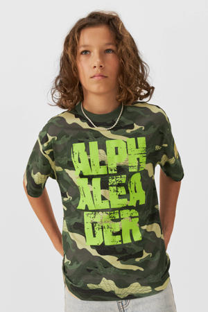 T-shirt Alex met printopdruk camouflage