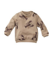 thumbnail: Zand en bruine jongens Z8 newborn sweater Franco met lange mouwen, ronde hals en drukknoopsluiting