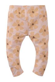 thumbnail: Lichtroze en oranje meisjes Z8 newborn broek Mio zachtoranje van stretchkatoen met elastische tailleband en bloemenprint