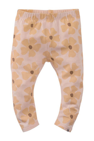 broek Mio met bloemennpint lichtroze/zachtoranje
