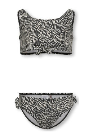 crop bikini zwart/beige