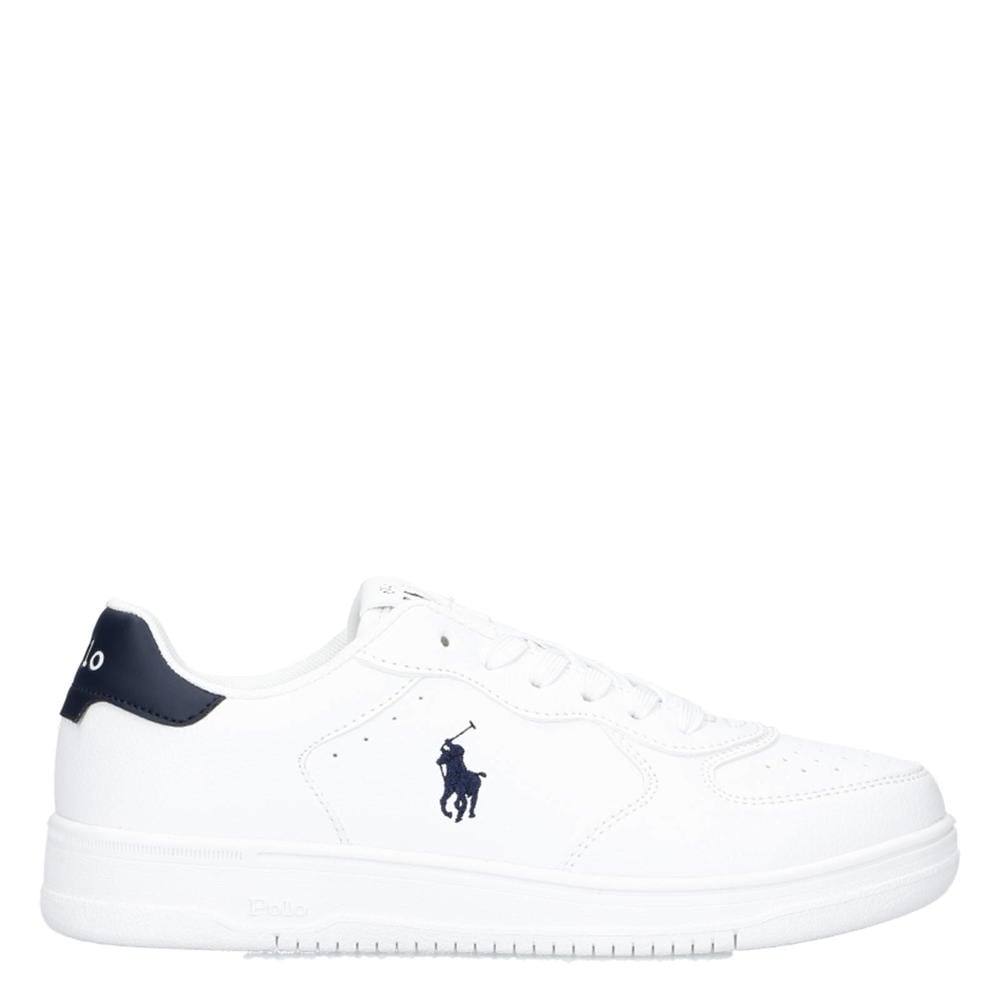 Witte jongens Ralph Lauren sneakers van imitatieleer met veters