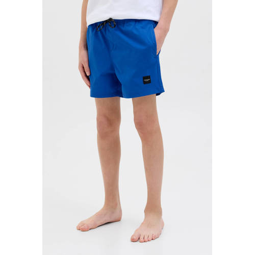 JACK & JONES JUNIOR zwemshort blauw Jongens Polyester Effen - maat 128 afbeelding