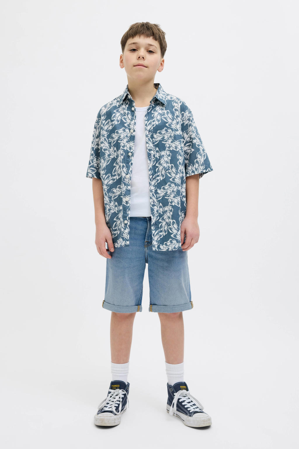 JACK & JONES JUNIOR denim short medium blue denim