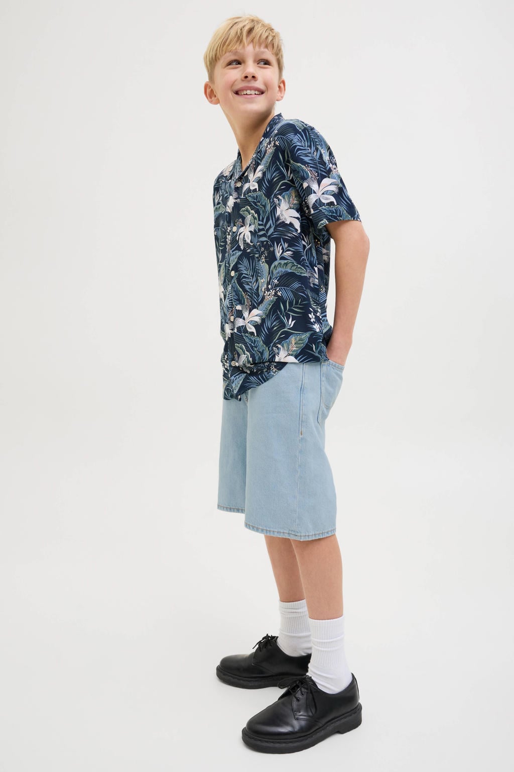 JACK & JONES JUNIOR denim short light blue denim