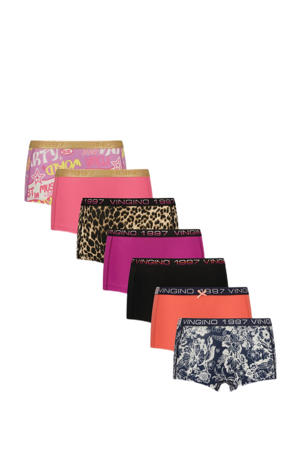short - set van 7 paars/multicolor