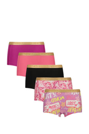 short - set van 5 paars/roze