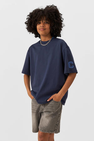 T-shirt  Owen met printopdruk blauw
