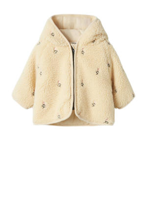 baby teddy jas NBFNALO met bloemen lichtzand