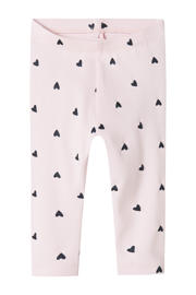thumbnail: Lichtroze meisjes NAME IT BABY babybroek van stretchkatoen met elastische tailleband en hartjesprint
