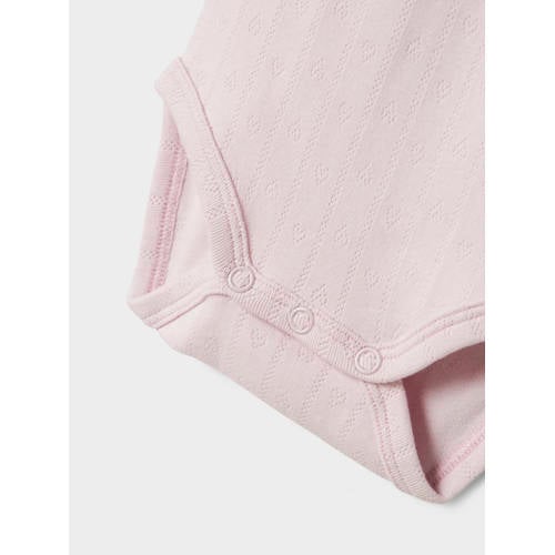 NAME IT BABY romper lila Paars Meisjes Stretchkatoen Ronde hals Effen