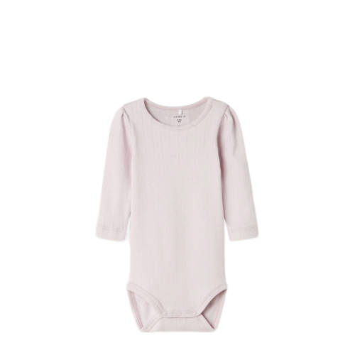 NAME IT BABY romper lila Paars Meisjes Stretchkatoen Ronde hals Effen