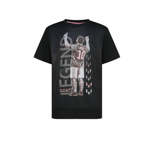 Messi T-shirt zwart Jongens Polyester Ronde hals Printopdruk
