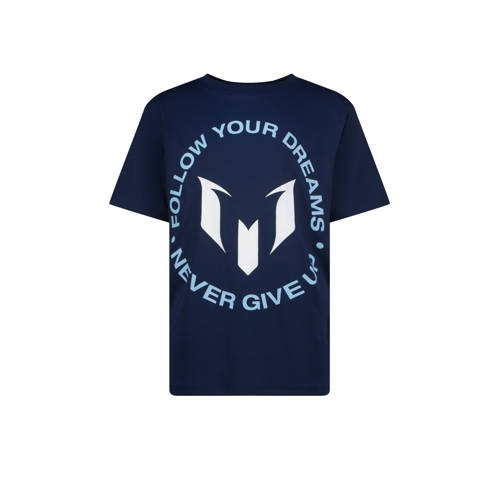 Messi T-shirt donkerblauw Jongens Polyester Ronde hals Printopdruk