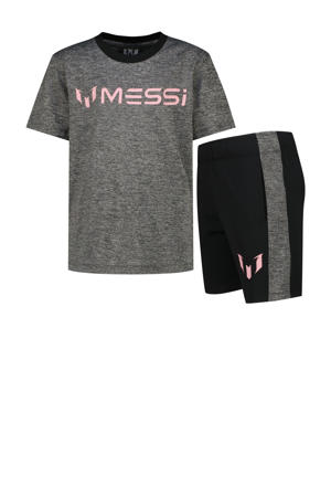 T-shirt + korte broek zwart/grijs