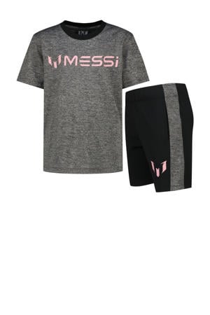 T-shirt + korte broek zwart/grijs