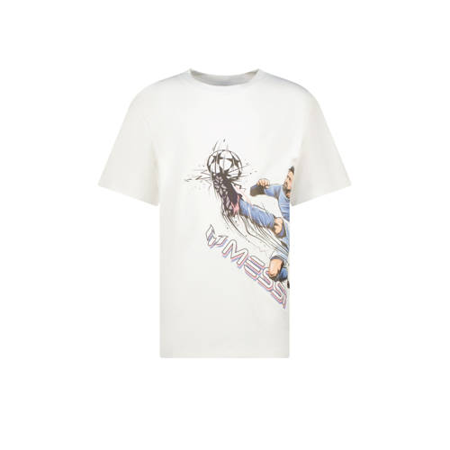 Messi T-shirt wit Jongens Polyester Ronde hals Printopdruk