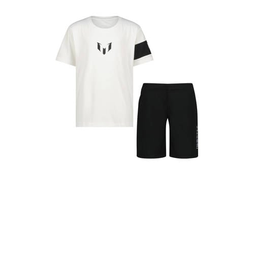 Messi T-shirt + korte broek wit/zwart Set Jongens Polyester Ronde hals