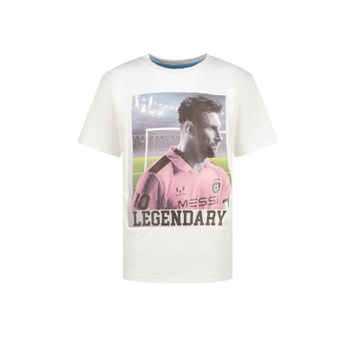 Messi T-shirt wit Jongens Polyester Ronde hals Printopdruk