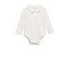 Mango Kids newborn baby romper naturel wit