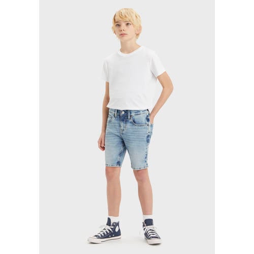 Levi's Kids denim short light blue denim Korte broek Blauw Jongens Stretchdenim