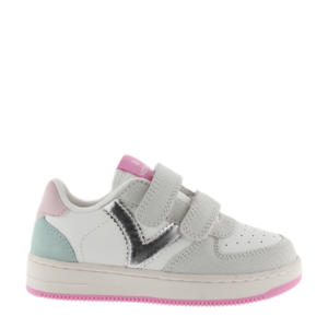 Tiempo Tiras Serraje Cra  leren sneakers wit/roze