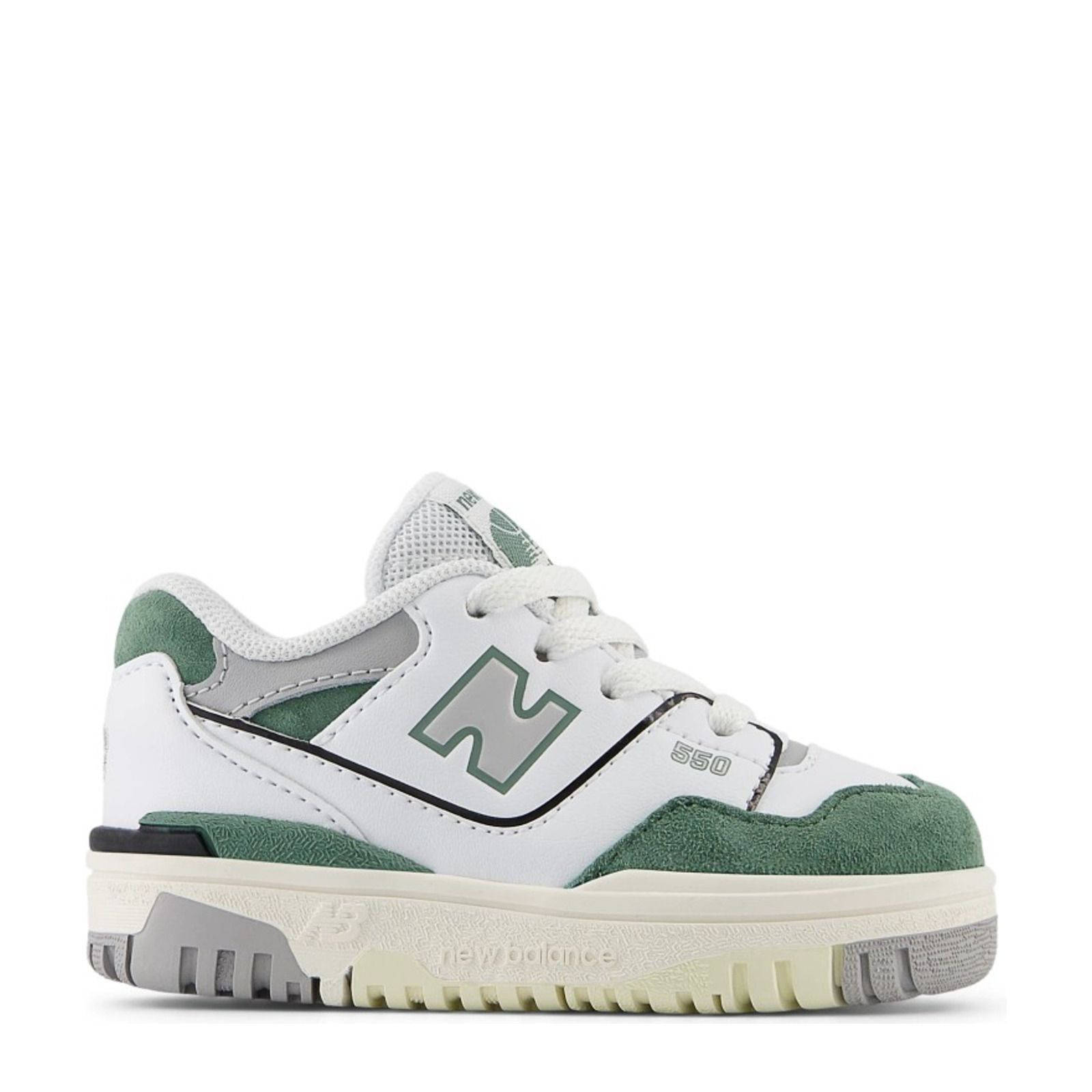 New Balance 550 sneakers wit/groen/lichtgrijs | kleertjes.com