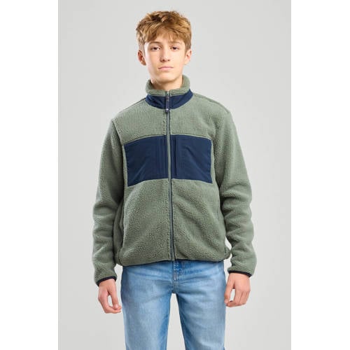 America Today teddy jas lente groen Jongens Polyester Opstaande kraag Effen