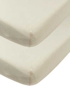 jersey hoeslaken ledikant - soft sand (set van 2)