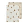 Meyco pre-washed hydrofiel washandje Ginkgo - offwhite/soft sand (set van 2)