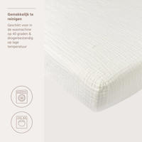 thumbnail: Meyco hoeslaken wieg pre-washed hydrofiel offwhite 40x80cm