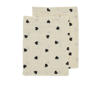 Meyco pre-washed hydrofiel washandje Sweet Heart - soft sand/black (set van 2)