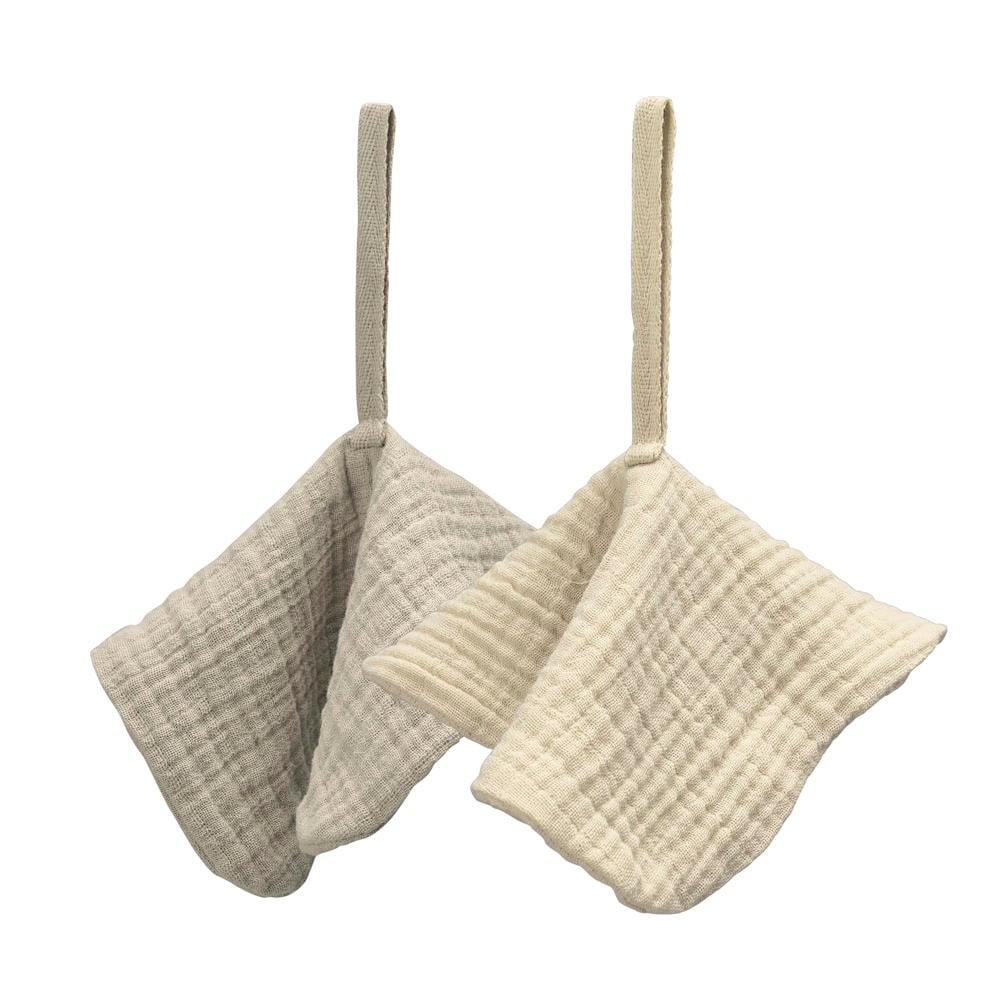 Meyco speendoek 2-pack pre-washed hydrofiel soft sand/sand
